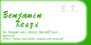 benjamin keszi business card